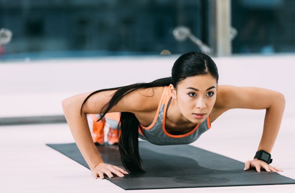 Push ups (10 each side X 3 sets)
