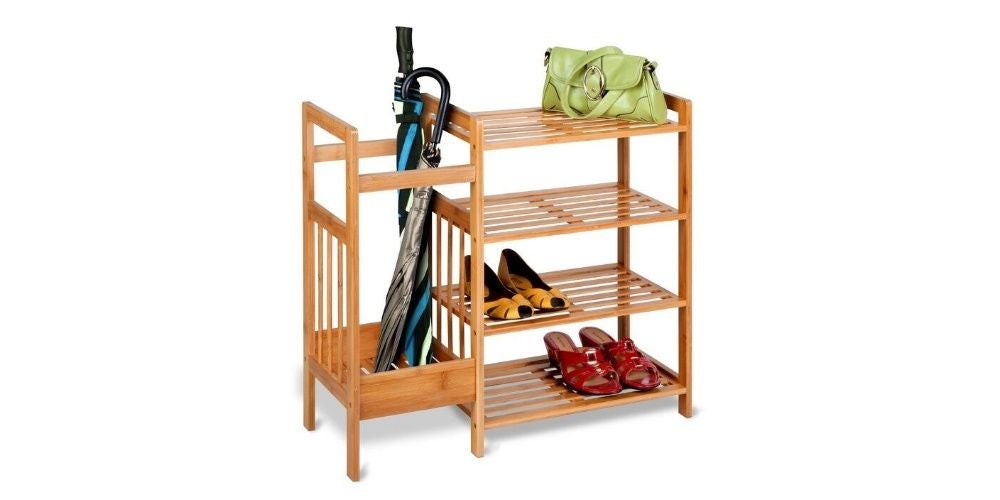 Bamboo Entryway 8 Pair Shoe Rack