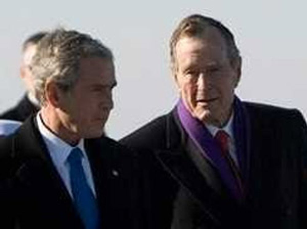 Former presidents George HW Bush and George W Bush
