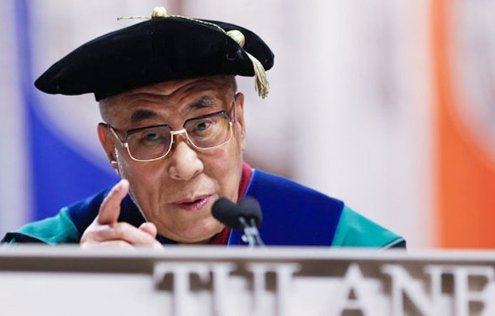 Spiritual leader Dalai Lama at Tulane University