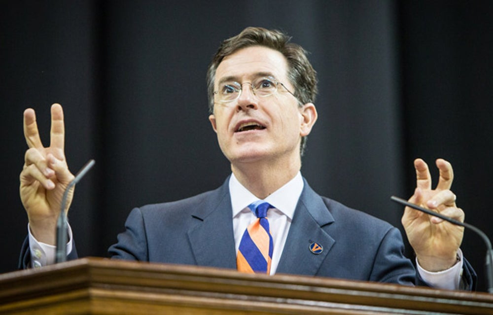 Emmy Award-winning satirist Stephen Colbert at University of Virginia