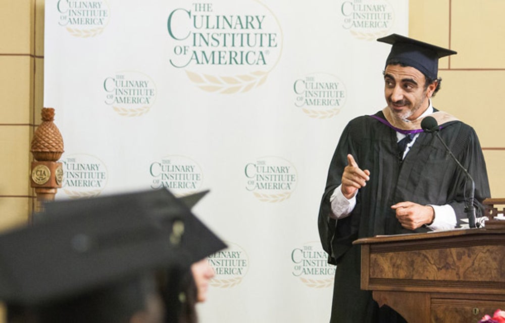 Founder of yogurt company Chobani Hamdi Ulukaya at the Culinary Institute of America