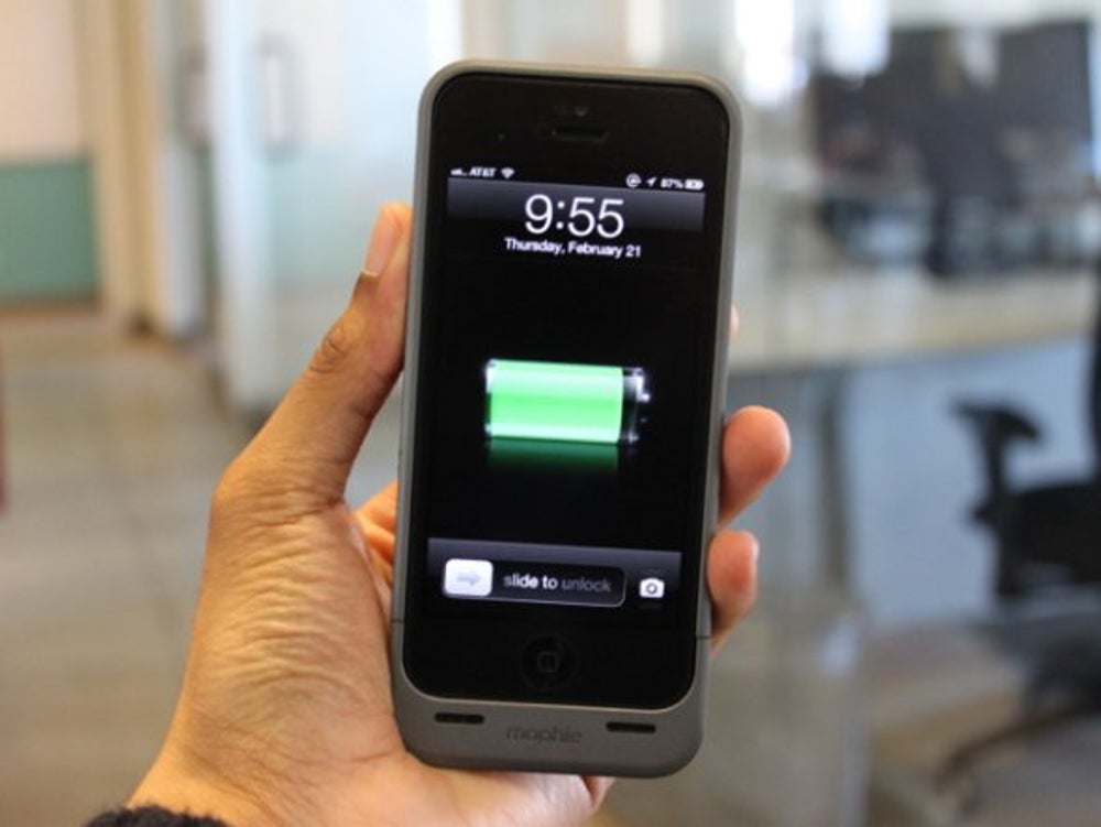 Mophie's Juicepack Air or Helium.