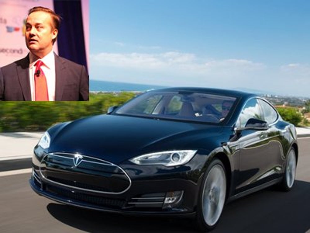 Jason Calacanis sports the Tesla Model S