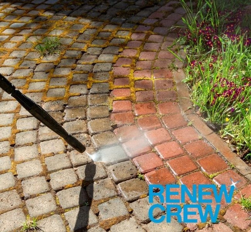 Power-Washing Brick walk way